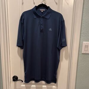 Peter Millar Summer Comfort Blue Polo Shirt size Large Classic Fit